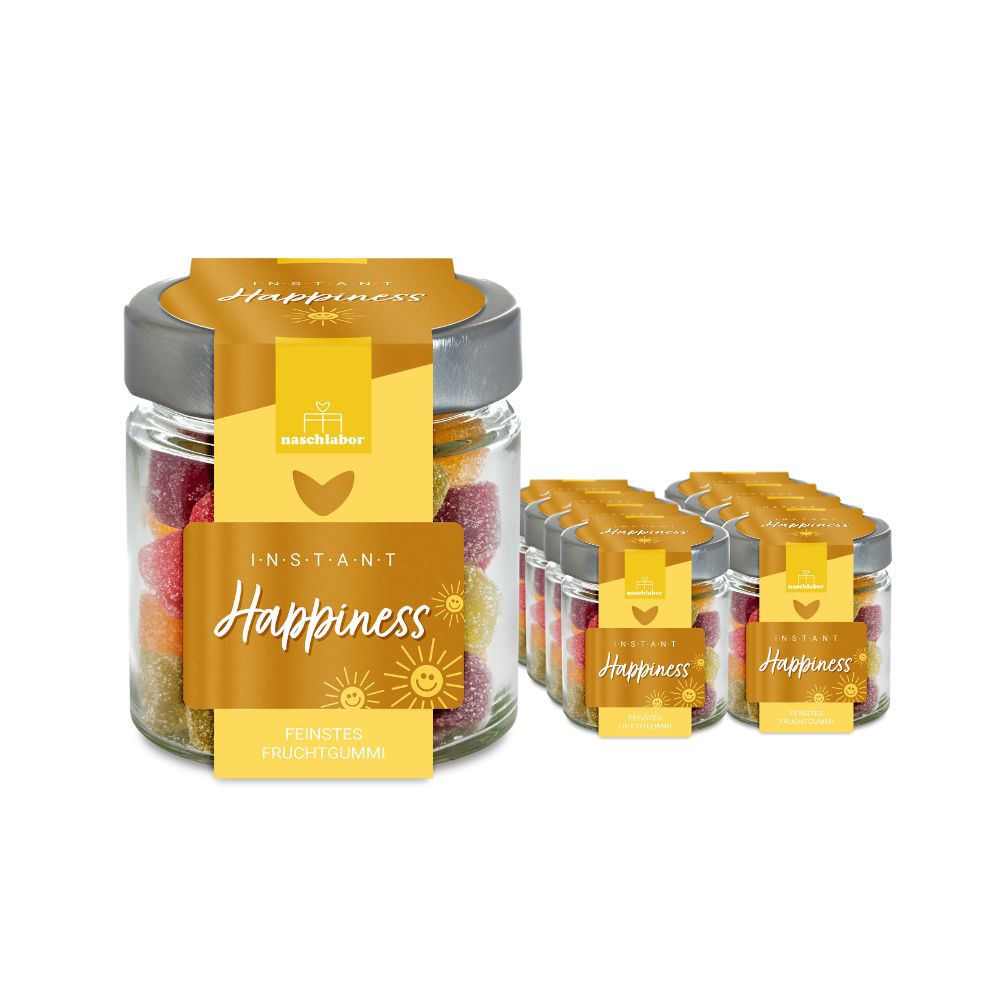Bild von naschlabor 8 Gläser Fruchtgummi Instant Happiness Groß-Verpackung