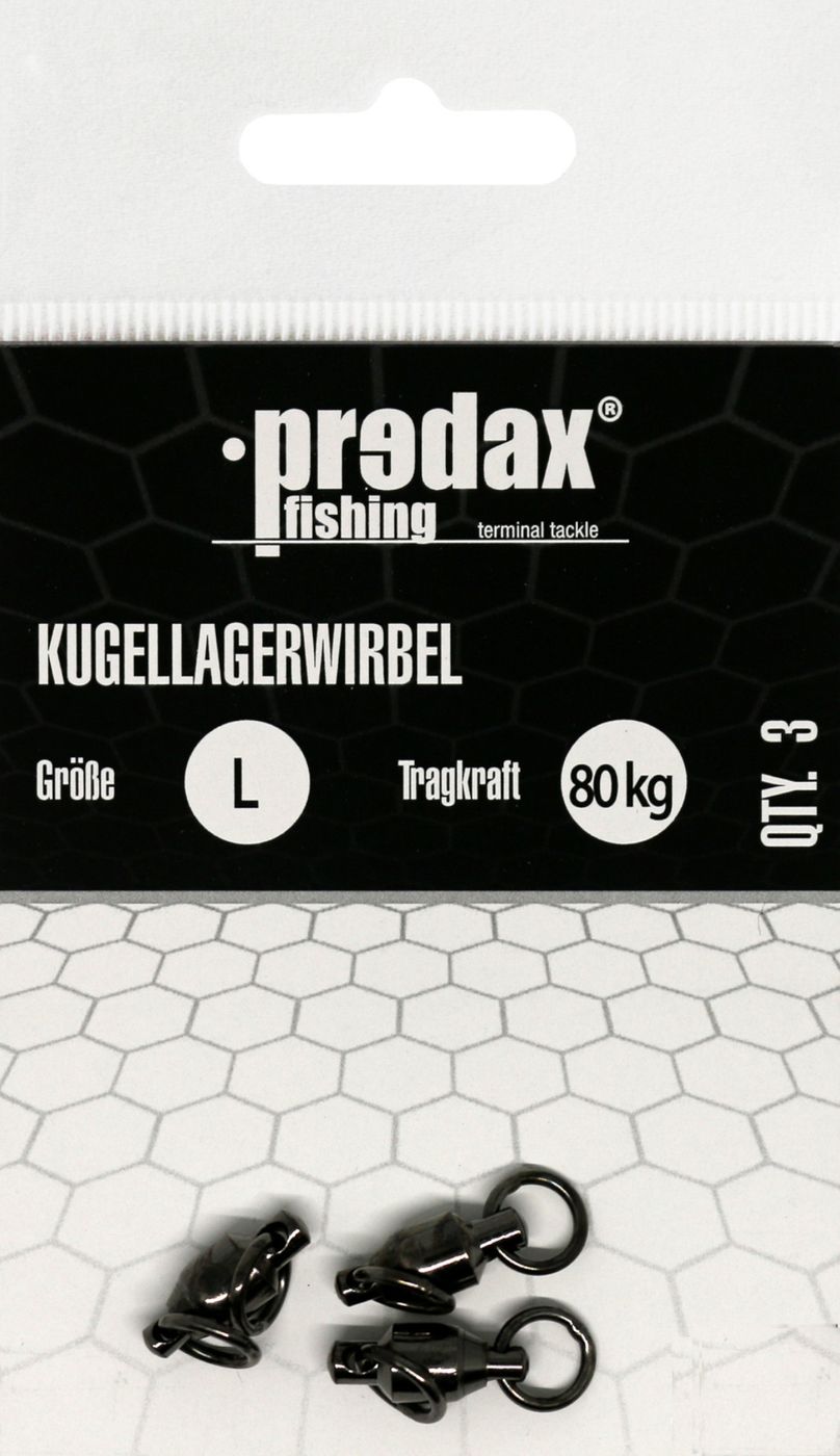 Bild von Predax Kugellagerwirbel black nickel - 3 Tönnchenwirbel