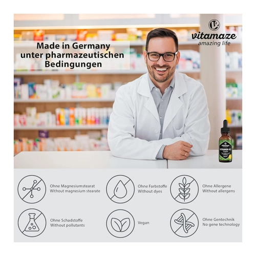 Bild von Vitamin K2 MK7 Tropfen hochdosiert vegan 50 ml von Vitamaze GmbH