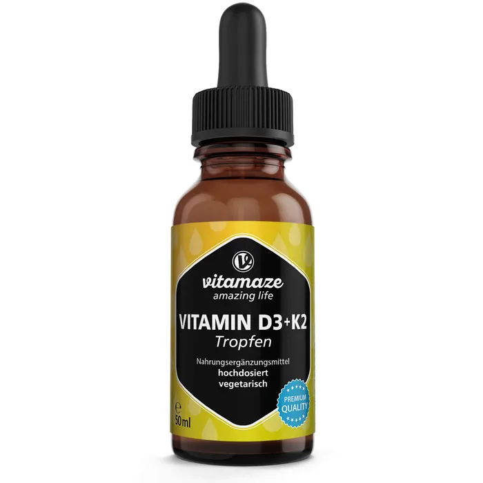 Bild von Vitamin D3 K2 1000 I.E. Tropfen hochdosiert 50ml - Bei Vitamin D Mangel