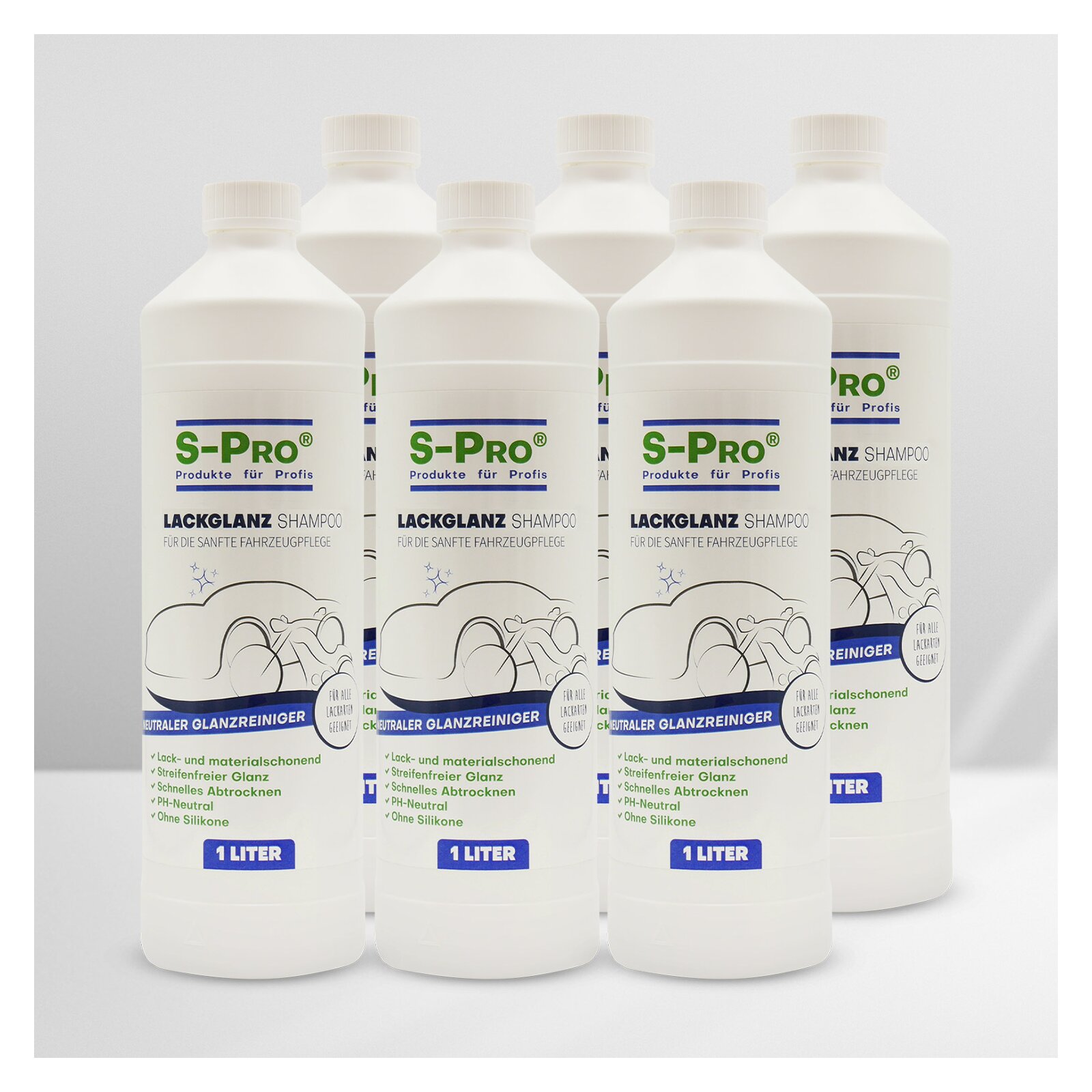 Bild von S-Pro® LackGlanz Shampoo 6 x 1 L Flasche