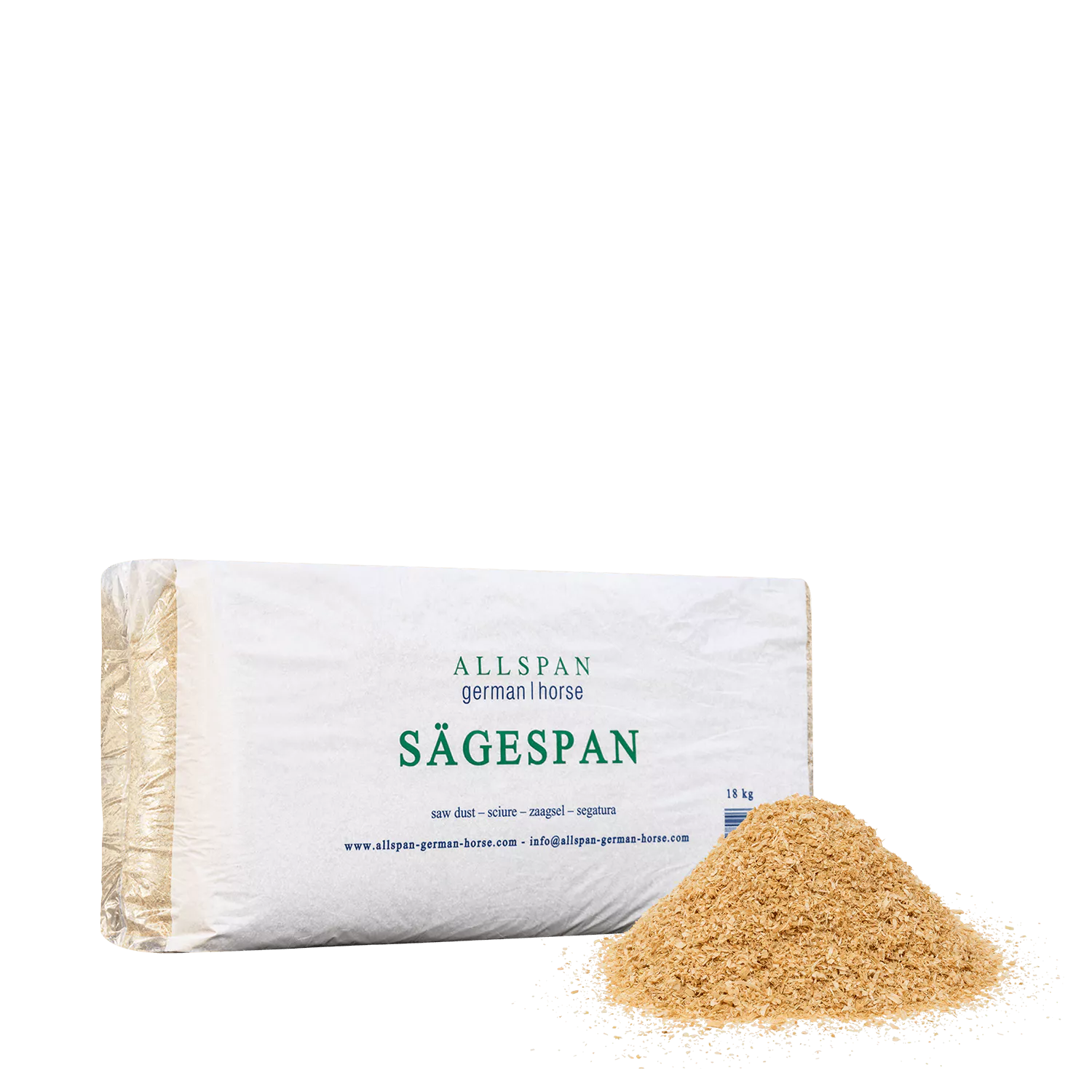 Bild von Allspan German Horse Sägespan 18kg x 30 Ballen 540kg Palette