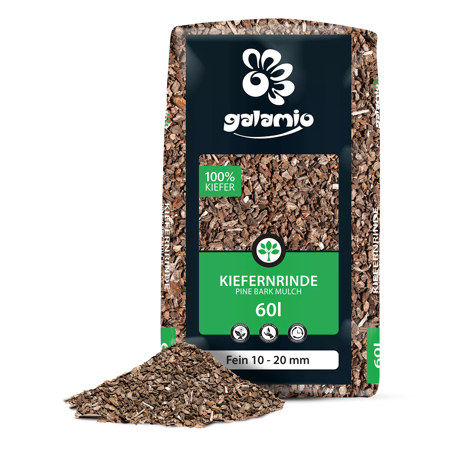 Bild von Galamio Rindenmulch Kiefer Fein 60l