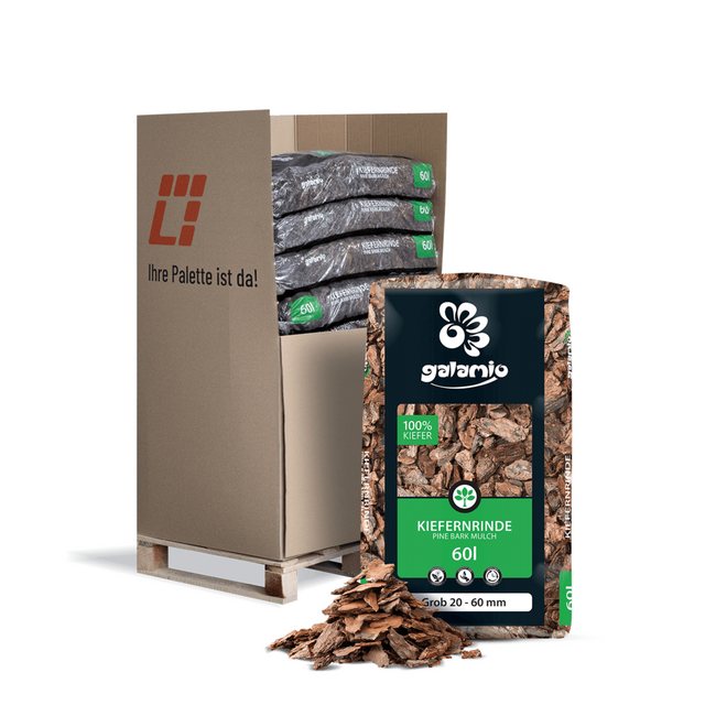 Bild von Galamio Rindenmulch Kiefer Grob 60l x 13 Sack 780l  Palette