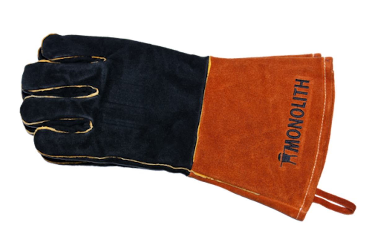 Bild von MONOLITH Keramikgrill Monolith Leder Grillhandschuhe aus echtem Leder hitzebeständig G-001