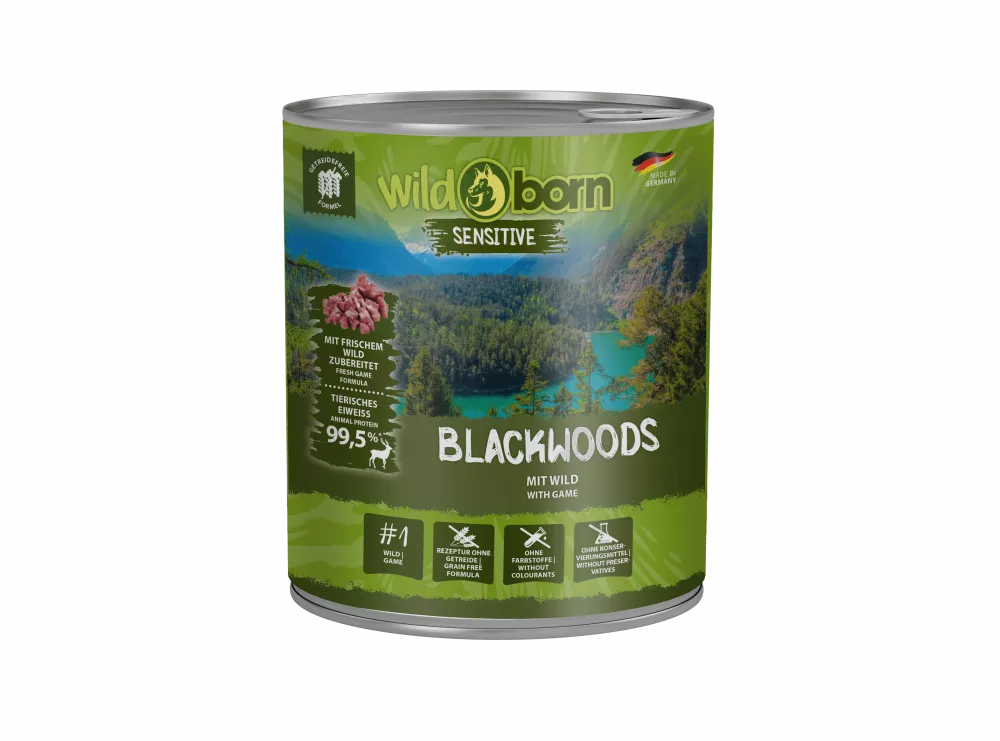 Bild von 6 x 800g, WILDBORN Blackwoods Hundefutter mit Wild