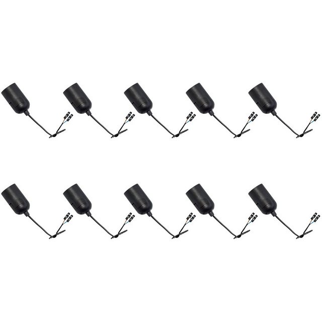 Bild von LEDmaxx 990027 A, 10 x Baufassung Lampenfassung Renovierfassung Fassung, 60 W, E27, schwarz, 17.5 x 4 x 4 cm