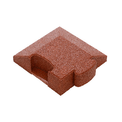 Bild von "Gum-Tech Eckstück ""Abgeschrägt"" für Fallschutzplatten, Rot, 8 cm"