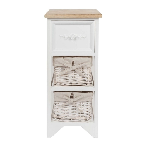 Bild von elbm Regal Nachtschrank Telefontisch Holz Rattan Körbe