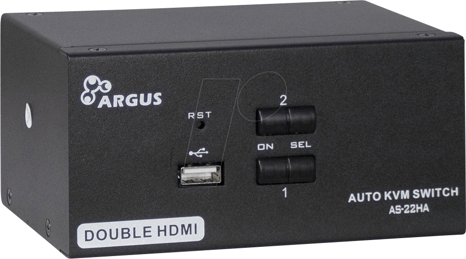 Bild von Inter-Tech KVM KVM-AS-22HA HDMI line in 4X HDMI 4X 3,5mm 3pol. Klinke 1 Power line Out 2X USB 2X 3,5mm 3pol Klinke 2X HDMI