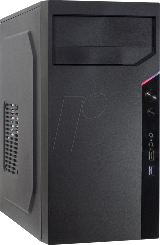 Bild von Inter-Tech IT-6505 Reto Mini Tower, ohne Sichtfenster, ohne Netzteil, schwarz
