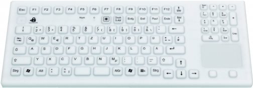 Bild von Gett InduProof TOUCH USB (DE) Silikontastatur IP68 Reinigungsfunktion desinfizierbar Touchpad weiss 10... (DE, Kabelgebunden), Tastatur, Weiss