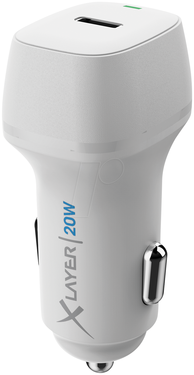 Bild von XLAYER 219946 - USB-Ladegerät, USB-C (PD), 20 W, Kfz, weiß