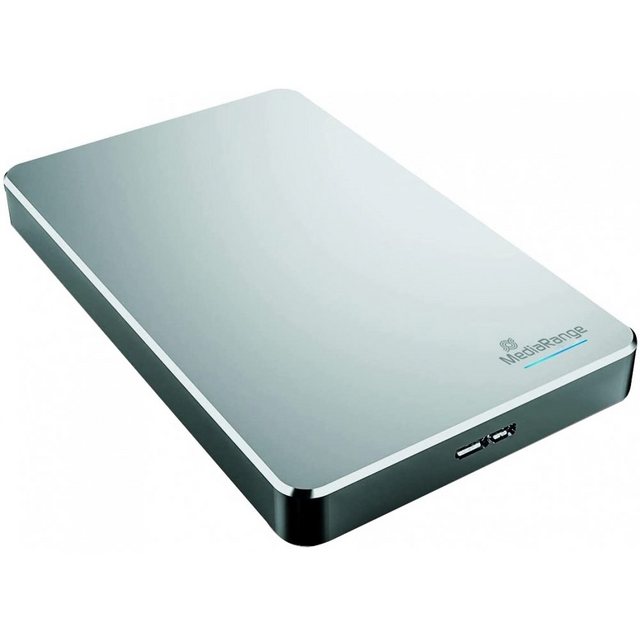 Bild von MediaRange Externes HDD Laufwerk 1TB - USB 3.0 Festplattenlaufwerk 2.5", mit 8MB Cache, Datenübertragungsrate bis zu 5 Gbit/s, hochwertiges Gehäuse aus Aluminium