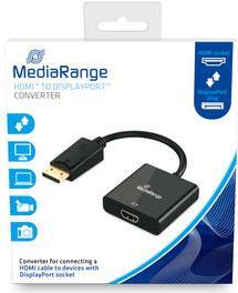 Bild von MediaRange MRCS175 Videokabel-Adapter 0,15 m HDMI Typ A (Standard) DisplayPort Schwarz (HDMI, 15 cm), Data + Video Adapter, Schwarz