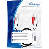 Bild von MediaRange 2xRCA/2xRCA 28 AWG, /Rot/Weiss (2.50 m, Cinch), Audio Kabel