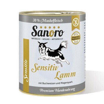 Bild von Sanoro Menü Sensitiv Lamm - mit Karotte und Buchweizen 6x800g