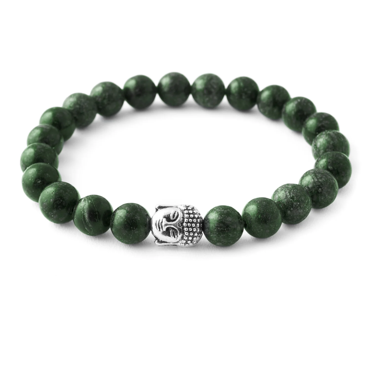Bild von Bergerlin - Serpentin Naturstein Buddha Perlen Armband - Edelstein Heilstein Naturschmuck