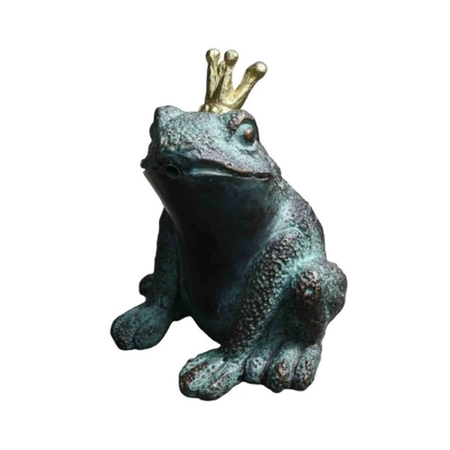 Bild von Bronzeskulpturen Skulptur Bronzefigur kleiner Froschkönig mit Wasserspeier