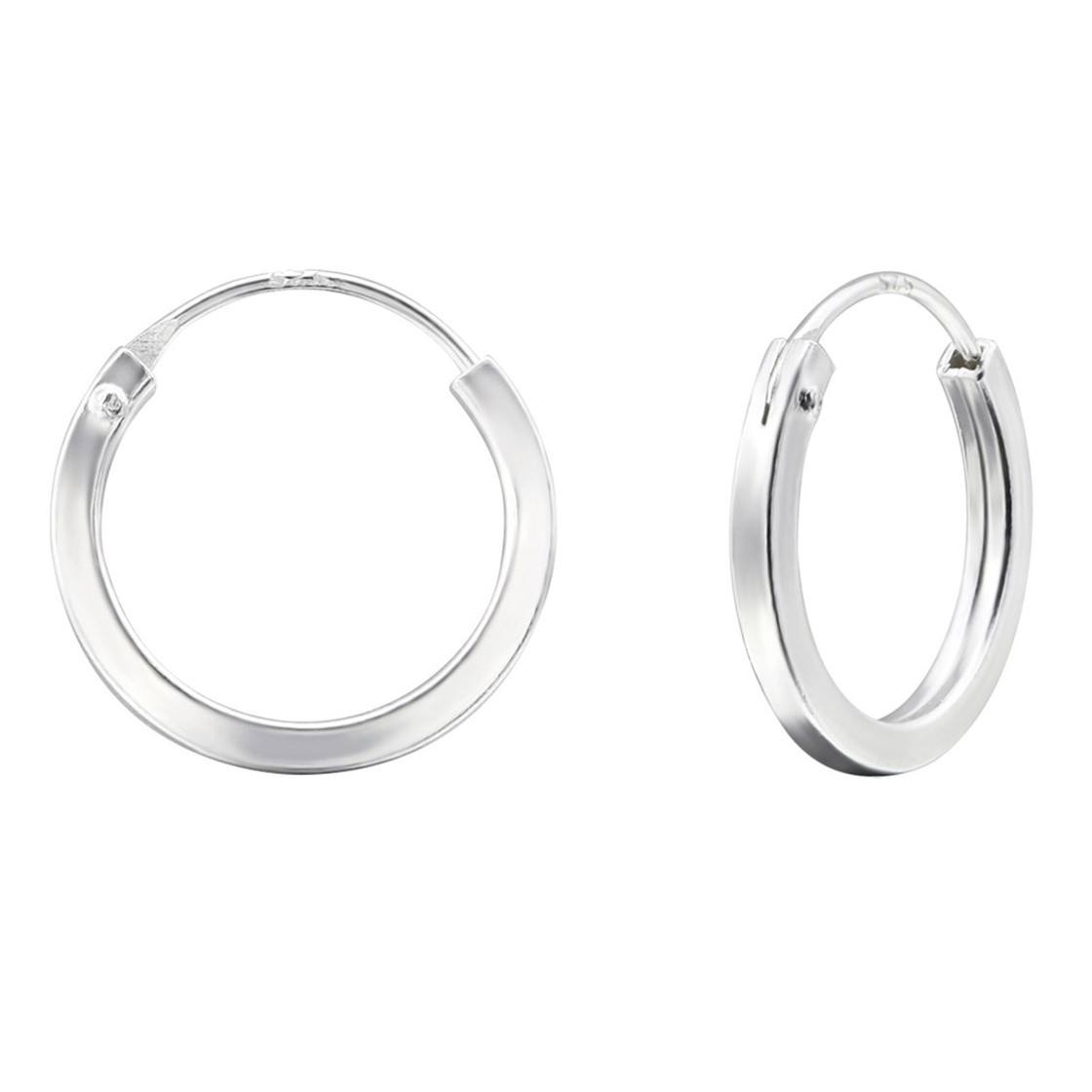 Bild von Monkimau Damen Ohrringe Creolen aus 925 Sterling Silver echt Silber mit Durchmesser 14mm