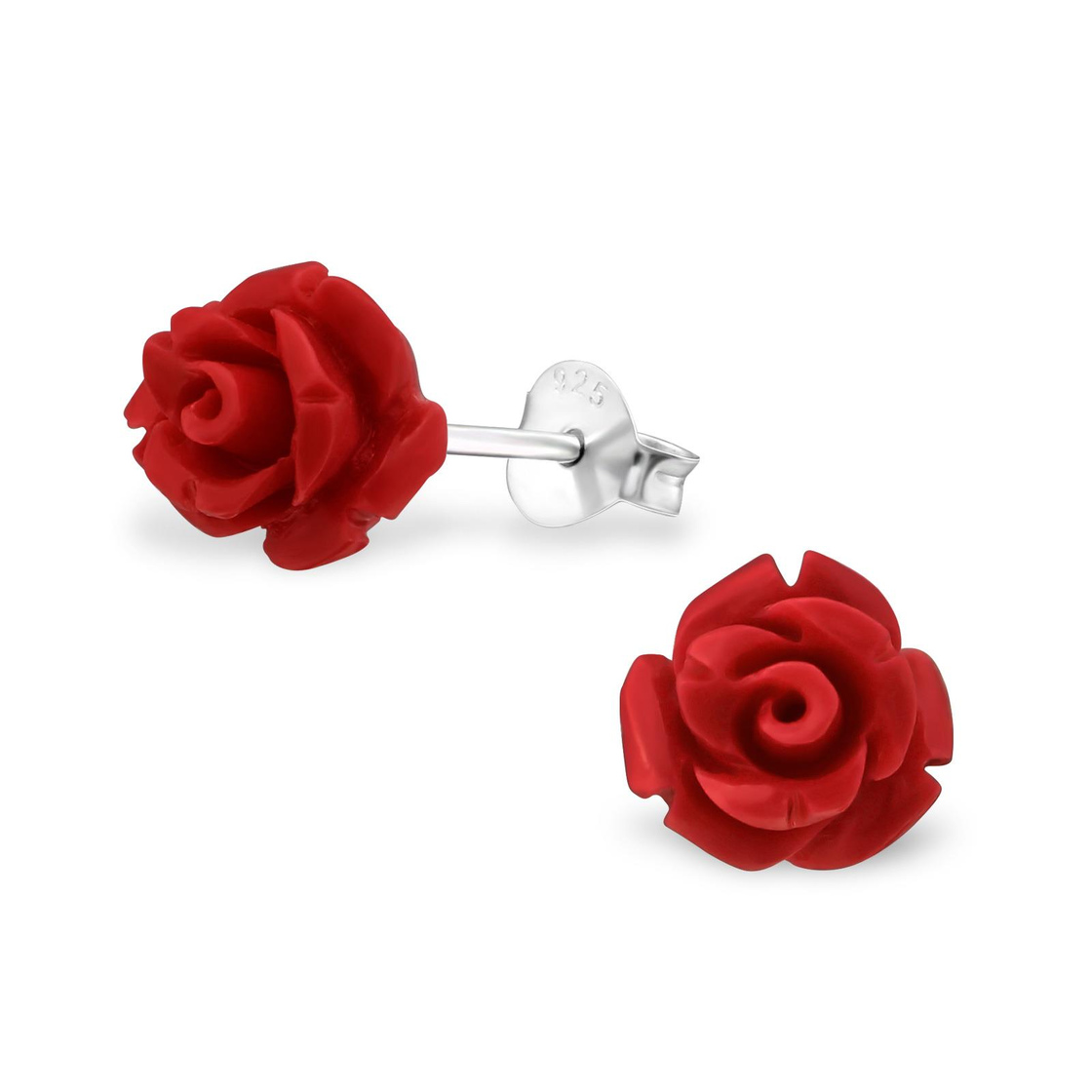 Bild von Monkimau Paar Ohrstecker Rosen Ohrringe 925 Silber Kinder Ohrstecker (Packung)