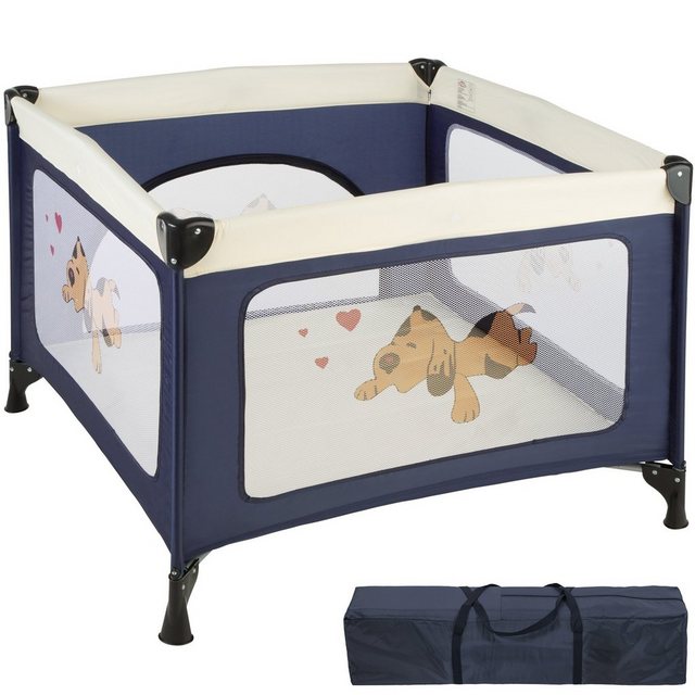 Bild von tectake® Baby Laufstall, stabil und kompakt faltbar, mit atmungsaktivem Mesh-Gewebe, 105 x 105 x 78 cm