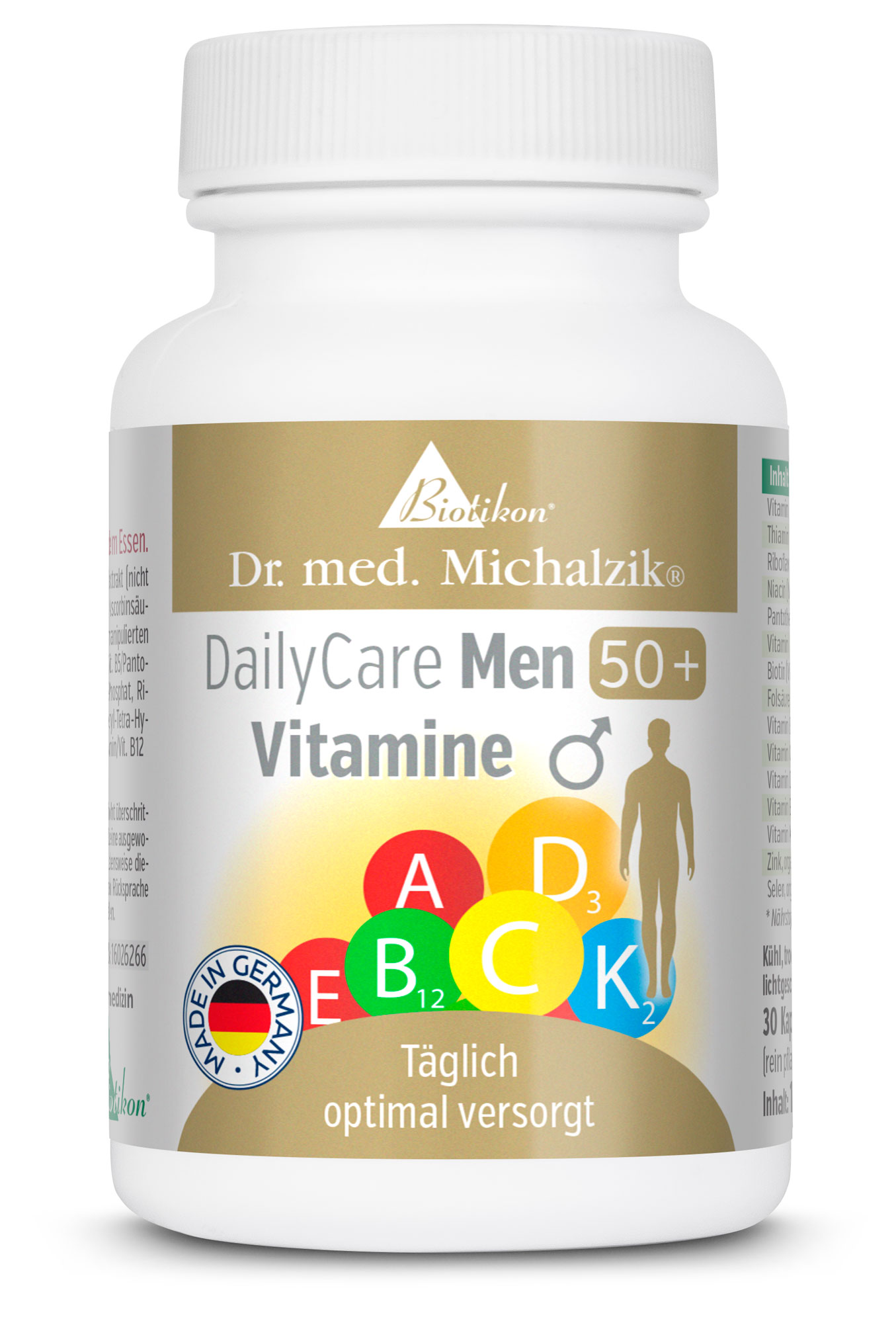 Bild von DailyCare-Men-50-Vitamine 30 Kapseln | 0,8mg Vitamin A  | 30 Kapseln |  Dr. med. Michalzik