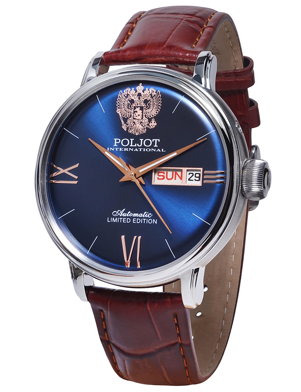 Bild von Poljot International 2427.1541512 Herren-Automatikuhr Tsars of Russia Braun/Blau