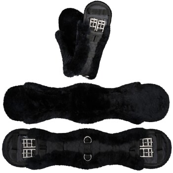Bild von Equinate Kurzgurt Luke anatomisch Lammfell schwarz 60 cm