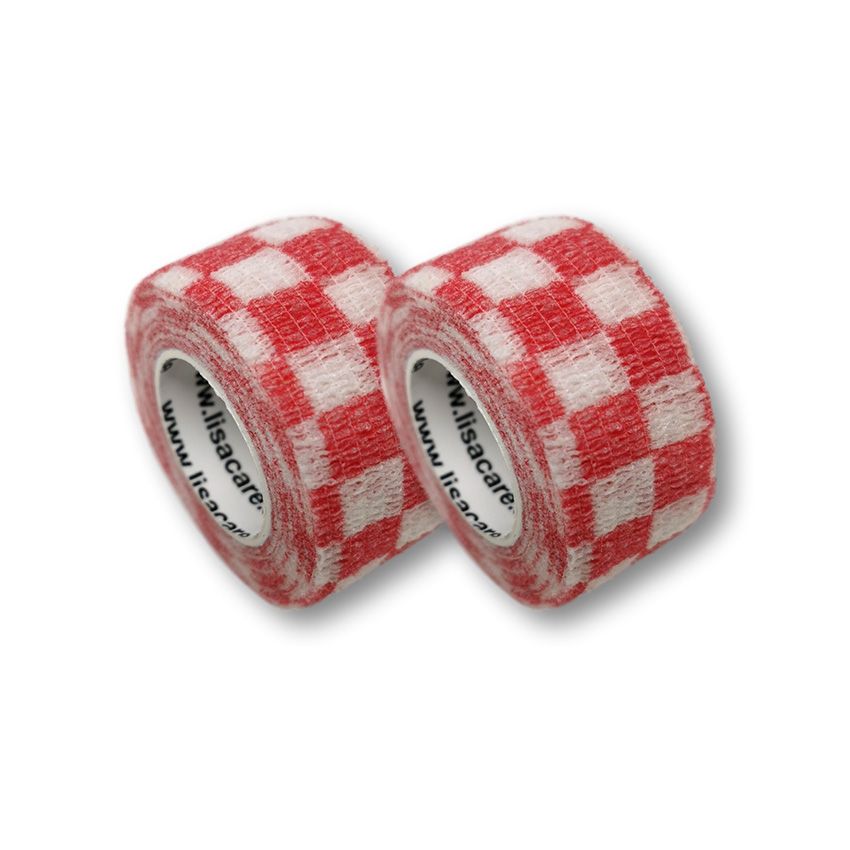 Bild von LisaCare Pflasterverband - Karo Rot - 2,5cmx4,5m