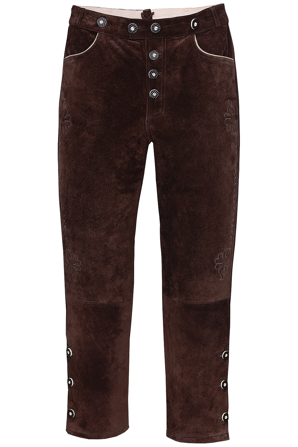 Bild von Lange Lederhose dunkelbraun