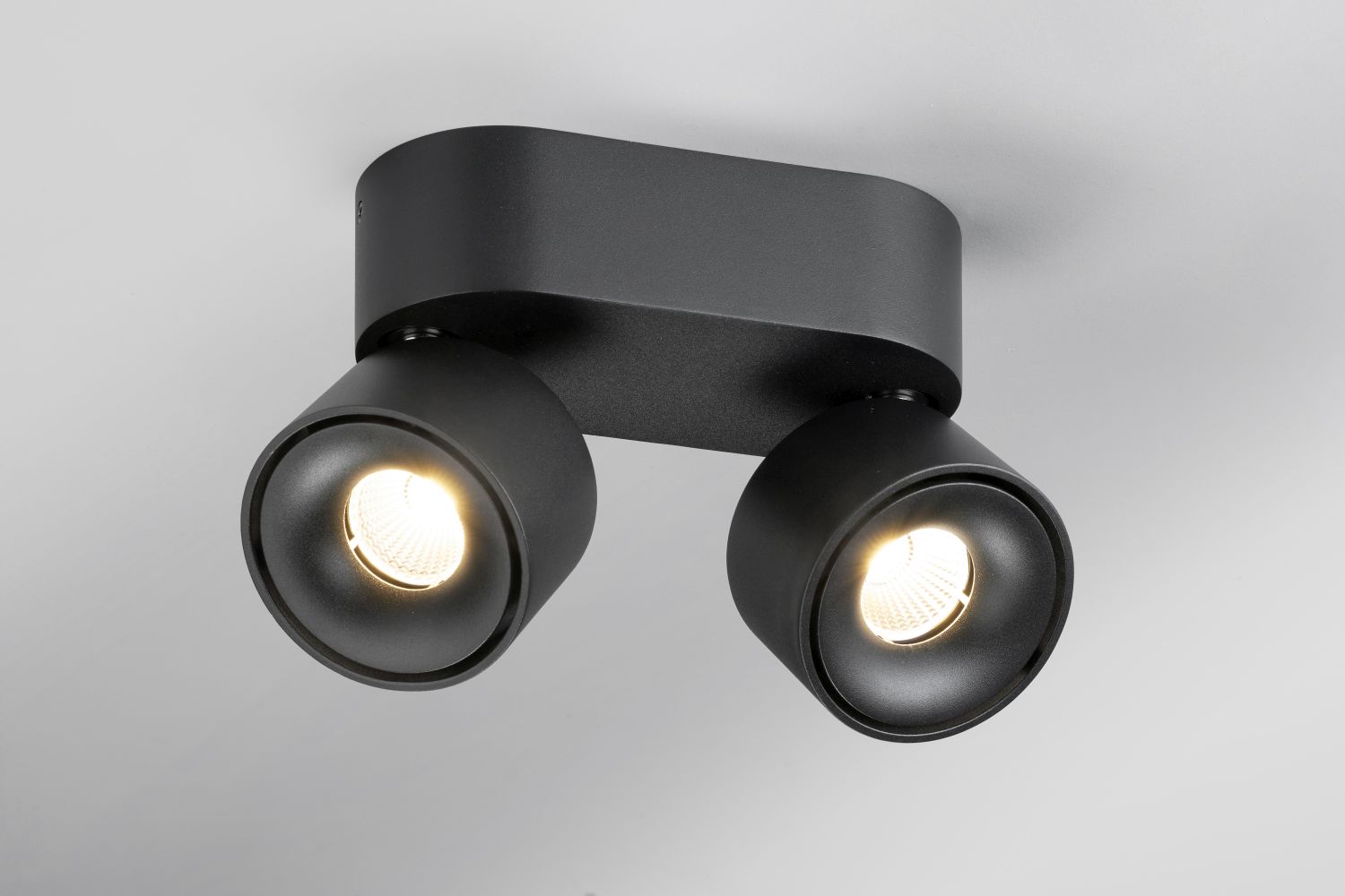 Bild von LupiaLicht 2er-LED-Deckenstrahler BLOC S 2x7,5 Watt schwarz 3000K 2262-2-55