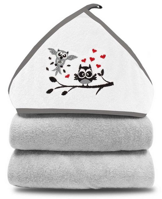 Bild von Babykajo Kapuzenhandtuch, Frottee (1-St), Baby Handtuch kuschlig weich mit besticktem Motiv!