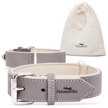 Bild von Freudentier gefüttertes Halsband aus Leder XS