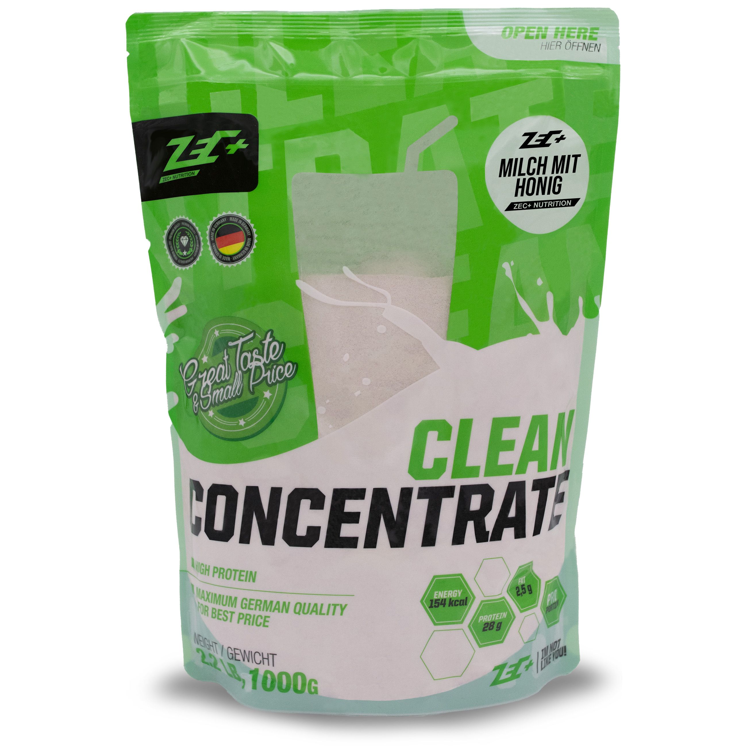 Bild von ZEC+ CLEAN CONCENTRATE Protein/ Eiweiß Milch mit Honig