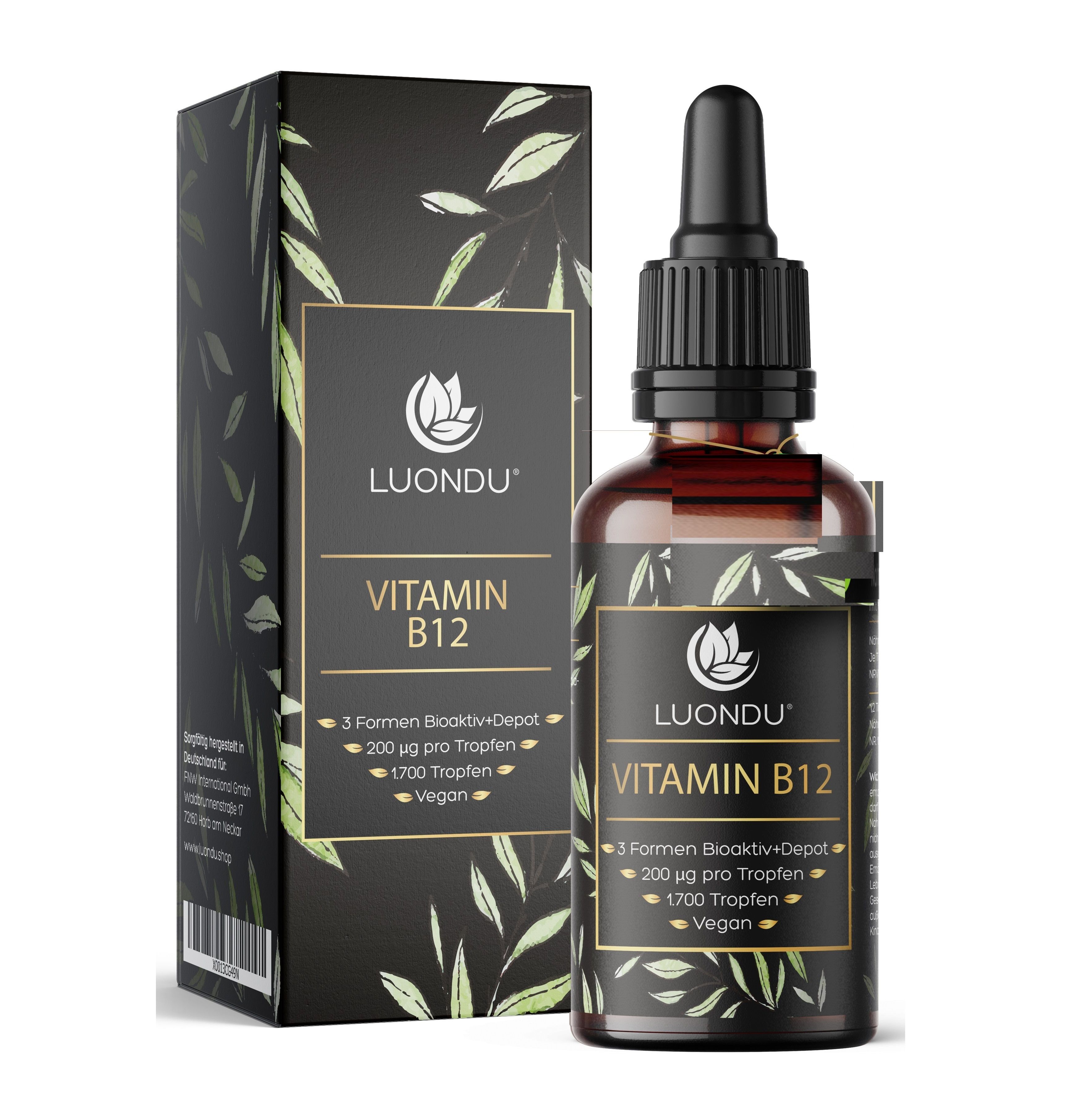 Bild von Luondu Vitamin B12 Methylcobalamin & Adenosylcobalamin &  Hydroxocobalamin Tropfen