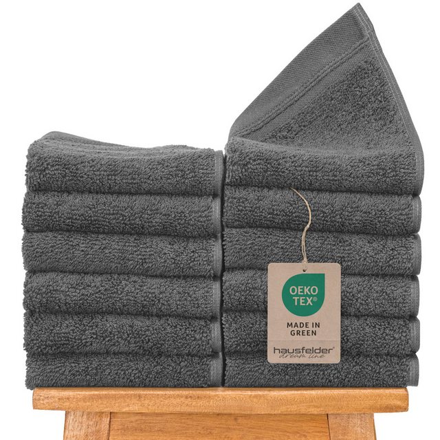 Bild von Gästehandtücher 12er Set, 50x30cm - 100% Baumwolle Oeko-TEX Zertifiziert, Handtücher klein, weich, saugstark, Farbe: Grau