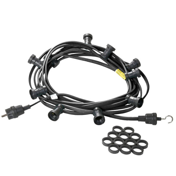 Bild von Illu-/Partylichterkette 20m - Außenlichterkette schwarz - Made in Germany - 40 x E27 Schraubfassung