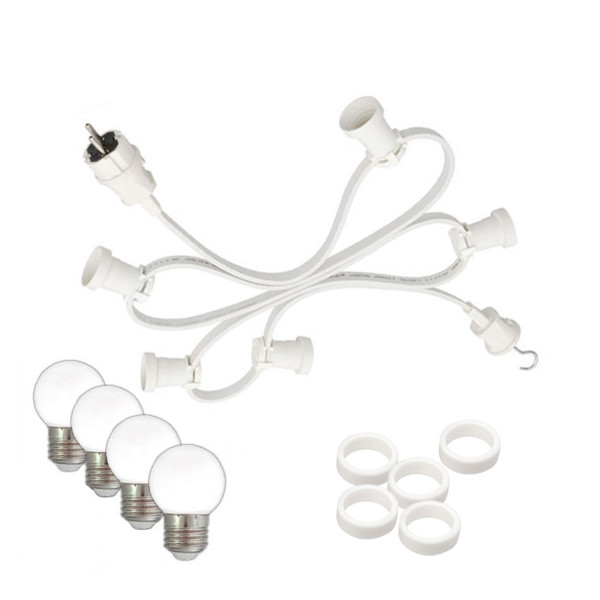 Bild von Illu-/Partylichterkette 40m - Außenlichterkette weiß -Made in Germany - 40 warmweiße LED Kugellampen