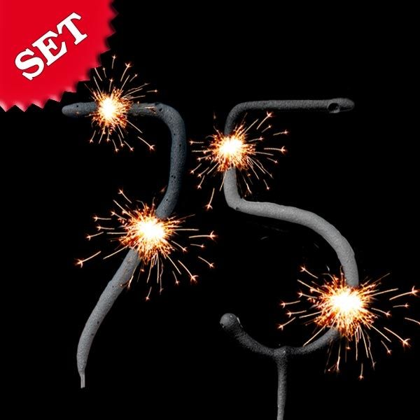 Bild von Wunderkerzen Set Zahl 75 für Deko 75. Geburtstag, 18 cm mit Stab