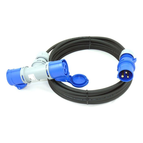 Bild von maxgo® CEE Verlängerung 2-Fach Kupplung PCE H07RN-F 3G1,5 3x1,5 IP44 5m Elektro-Kabel