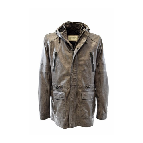 Bild von Zimmert Leather Lederjacke Duffelcoat Pit mit fester Kapuze