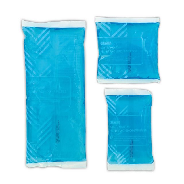 Bild von Mehrfachkompresse warm/kalt Set - 3 Stk - Gel Kühlpads - Kompresse groß & klein - wiederverwendbar - coolpack - Wärmekissen - Kühlkissen - Kühl- & Wärmepads (1x Set Basic Mehrfachkompressen)
