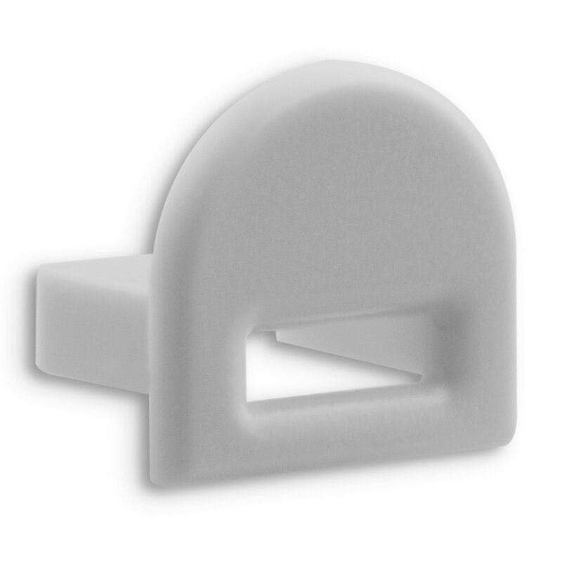 Bild von PVC-Endkappe fuer Profil/Abdeckung DXA15/E grau, mit Kabeldurchfuehrung - 3959