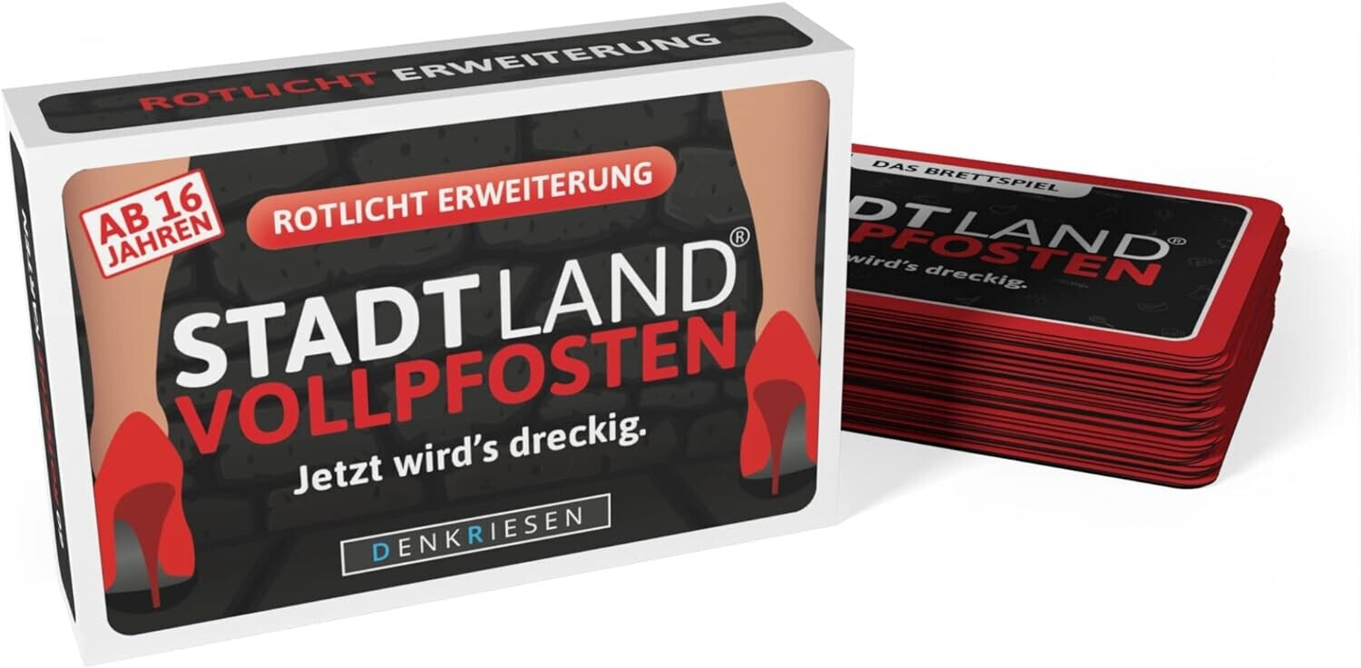 Bild von DENKRIESEN - STADT LAND VOLLPFOSTEN® - Das Brettspiel - ERWEITERUNG - ROTLICHT EDITION "Jetzt wird's dreckig."
