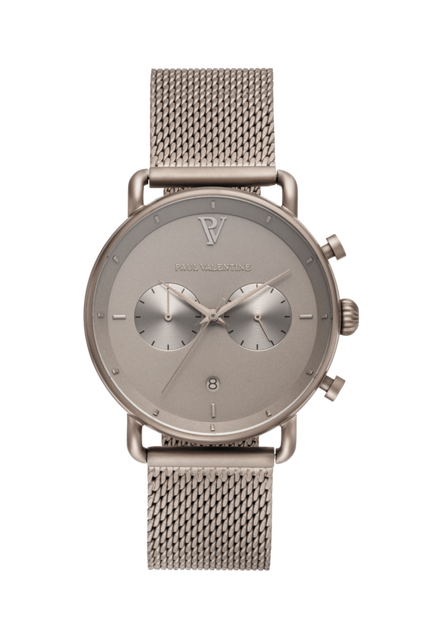 Bild von Paul Valentine Deserta 40mm Herren Armbanduhr Beige Mesh Edelstahl - Neu