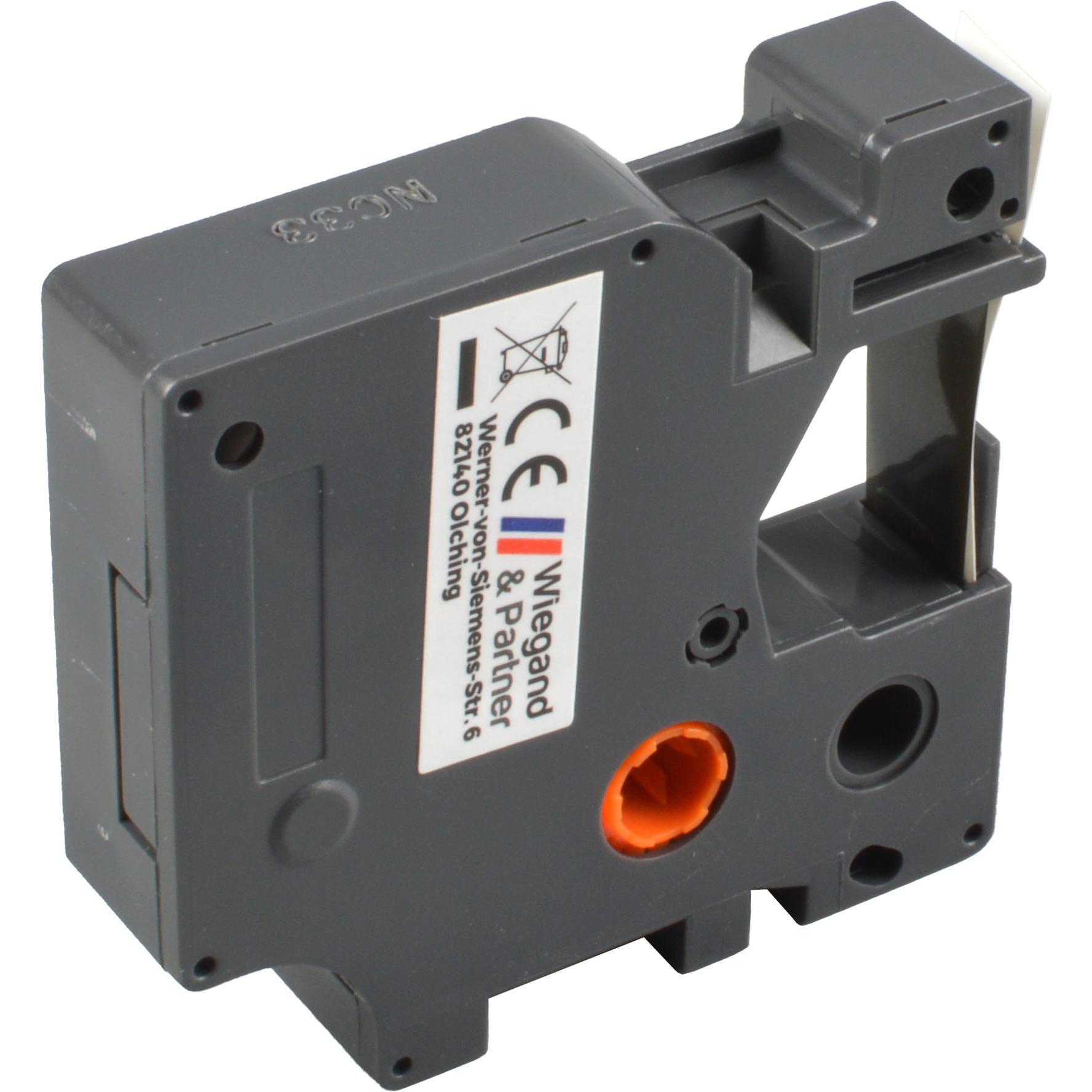 Bild von Ampertec, Beschriftungsband, Label Band kompatibel zu Dymo 40913  schwarz auf weiß  9mm x 7m (0.90 cm, Schwarz)