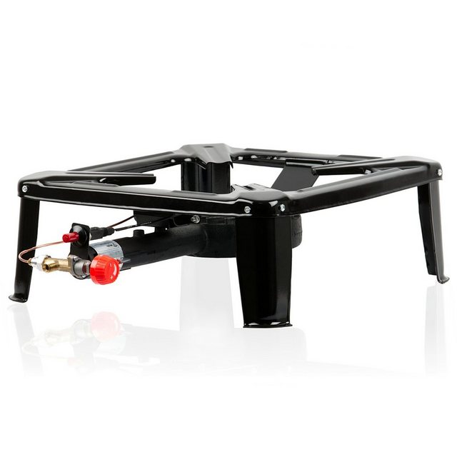 Bild von BBQ-Toro Gusseisen Gaskocher mit Piezo-Zünder | 1-Ring-Gasbrenner 40 x 40 x 15 cm | 7 kW | Hockerkocher für Camping, Einsatz im Freien, im Garten und auf der Terrasse | Gasbrenner Outdoor