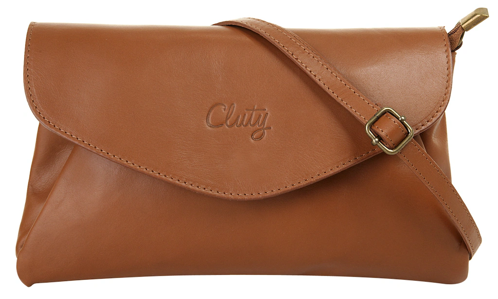 Bild von Cluty Abendtasche Echt Leder Damen | Made in Italy, Clutch Handtasche, Umhängetasche mit Magnetverschluss, elegante Partytasche aus Leder | 019995