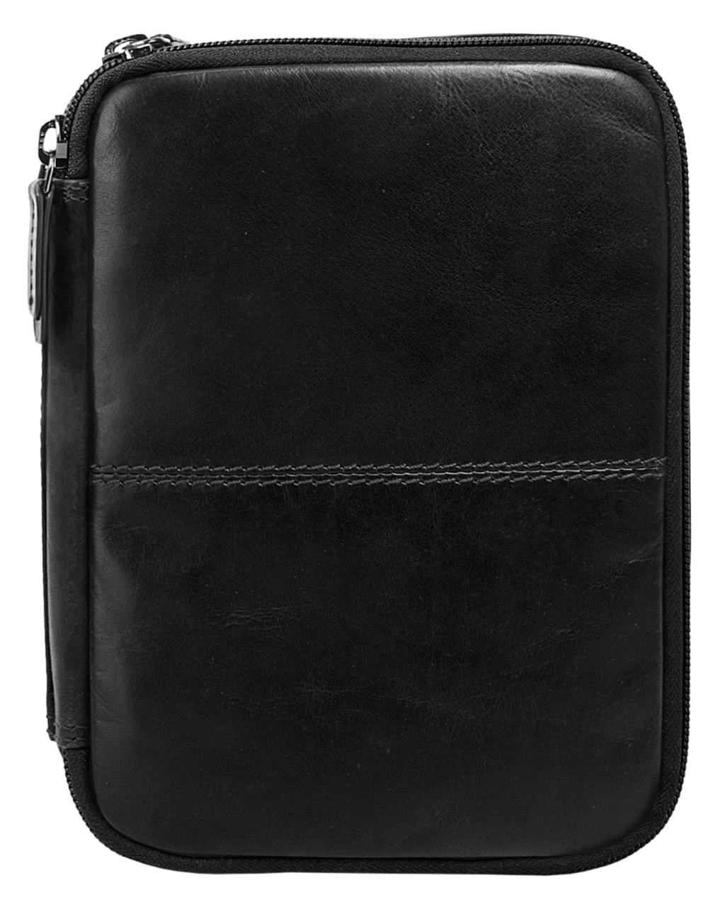 Bild von X-ZONE Kulturtasche Echt Leder Herren, Damen | Vintage Necessaire mit Haken | Reise-Organizer zum Aufhängen | Waschtasche mit Innenfach schwarz | 020091
